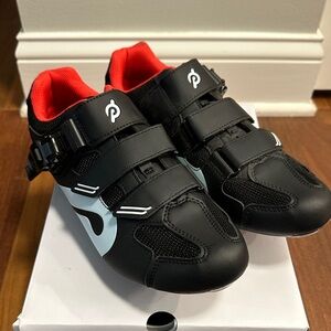 Peloton Black and Red Men's Cycling Shoes - New